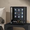 imageDUKWIN Fingerprint Lock Watch Winder 8 TPD Watches Winder for 69 Automatic Watches with 6 Watch Holders LCD Display Adjustable Pillow and Changing LED Light for Gentles and LadiesBlack FWfor 9