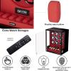 imageDUKWIN Fingerprint Lock Watch Winder 8 TPD Watches Winder for 69 Automatic Watches with 6 Watch Holders LCD Display Adjustable Pillow and Changing LED Light for Gentles and LadiesRed FW for 9