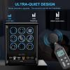 imageDUKWIN Fingerprint Lock Watch Winder 8 TPD Watches Winder for 69 Automatic Watches with 6 Watch Holders LCD Display Adjustable Pillow and Changing LED Light for Gentles and LadiesBlack FWfor 9