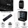 imageDUKWIN Fingerprint Lock Watch Winder 8 TPD Watches Winder for 69 Automatic Watches with 6 Watch Holders LCD Display Adjustable Pillow and Changing LED Light for Gentles and LadiesBlack FWfor 9