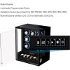 imageDUKWIN Fingerprint Lock Watch Winder 8 TPD Watches Winder for 69 Automatic Watches with 6 Watch Holders LCD Display Adjustable Pillow and Changing LED Light for Gentles and LadiesBlack FWfor 9