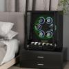 imageDUKWIN Fingerprint Lock Watch Winder 8 TPD Watches Winder for 69 Automatic Watches with 6 Watch Holders LCD Display Adjustable Pillow and Changing LED Light for Gentles and LadiesBlack FWfor 6