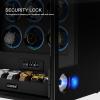 imageDUKWIN Fingerprint Lock Watch Winder 8 TPD Watches Winder for 69 Automatic Watches with 6 Watch Holders LCD Display Adjustable Pillow and Changing LED Light for Gentles and LadiesBlack FWfor 9