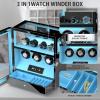imageDUKWIN Fingerprint Lock Watch Winder  300 to 2300 TPD for Automatic Watches Digital Display ampamp Adjustable Watch MatBLUE FOR 3
