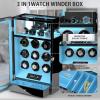 imageDUKWIN Fingerprint Lock Watch Winder  300 to 2300 TPD for Automatic Watches Digital Display ampamp Adjustable Watch MatBLUE FOR 9