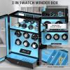 imageDUKWIN Fingerprint Lock Watch Winder with 300 to 2300 TPD for 6 Automatic WatchesBlue Digital Display Watch Winders with 4 HoldersJewelry Storage and White LED for Watch Lover