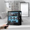 imageDUKWIN Watch Winder Fingerprint Lock Automatic Watch Winder for 369 Watches with 4 Holders3002300 TPDDigital Display Remote ControlJewelry Storage and Adjustable Watch Pillow and LED LightBlue Winder for 3