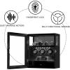 imageDUKWIN Watch Winder Fingerprint Lock Automatic Watch Winder for 369 Watches with 4 Holders3002300 TPDDigital Display Remote ControlJewelry Storage and Adjustable Watch Pillow and LED LightBlack Winder for 3