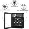 imageDUKWIN Watch Winder Fingerprint Lock Automatic Watch Winder for 369 Watches with 4 Holders3002300 TPDDigital Display Remote ControlJewelry Storage and Adjustable Watch Pillow and LED LightBlack Winder for 6