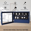 image:imageDUKWIN Watch Winder for Automatic Watches White Lockable Watch Winders with Extra Watch Storage Jewelry Storage 4 Rotation Modes LED Light Super Quiet Mabuchi Motor and Spring Watch PillowsBlue Watch Winders for 4 Watches