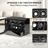 image:imageDUKWIN Watch Winder for Automatic Watches White Lockable Watch Winders with Extra Watch Storage Jewelry Storage 4 Rotation Modes LED Light Super Quiet Mabuchi Motor and Spring Watch PillowsBK401B