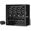 image:imageDUKWIN Watch Winder for Automatic Watches White Lockable Watch Winders with Extra Watch Storage Jewelry Storage 4 Rotation Modes LED Light Super Quiet Mabuchi Motor and Spring Watch PillowsBK801B